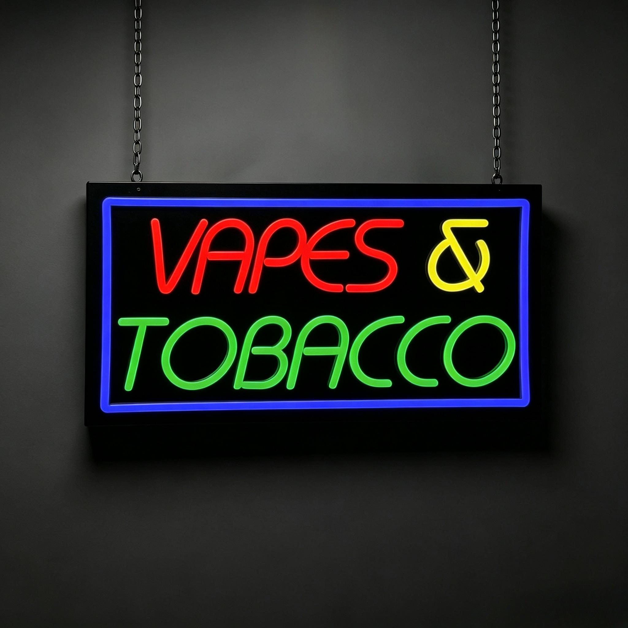 Vaping Store - Neonowa tabliczka z motywem tytoniu i
